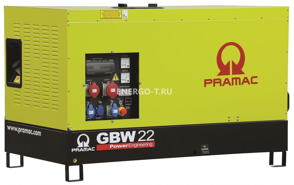 Дизельный генератор PRAMAC GBW 22 Y 1 фаза в кожухе