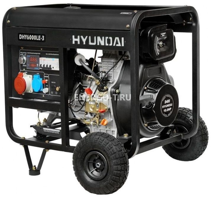 Дизельный генератор Газовый генератор Hyundai DHY 6000LE-3 с АВР